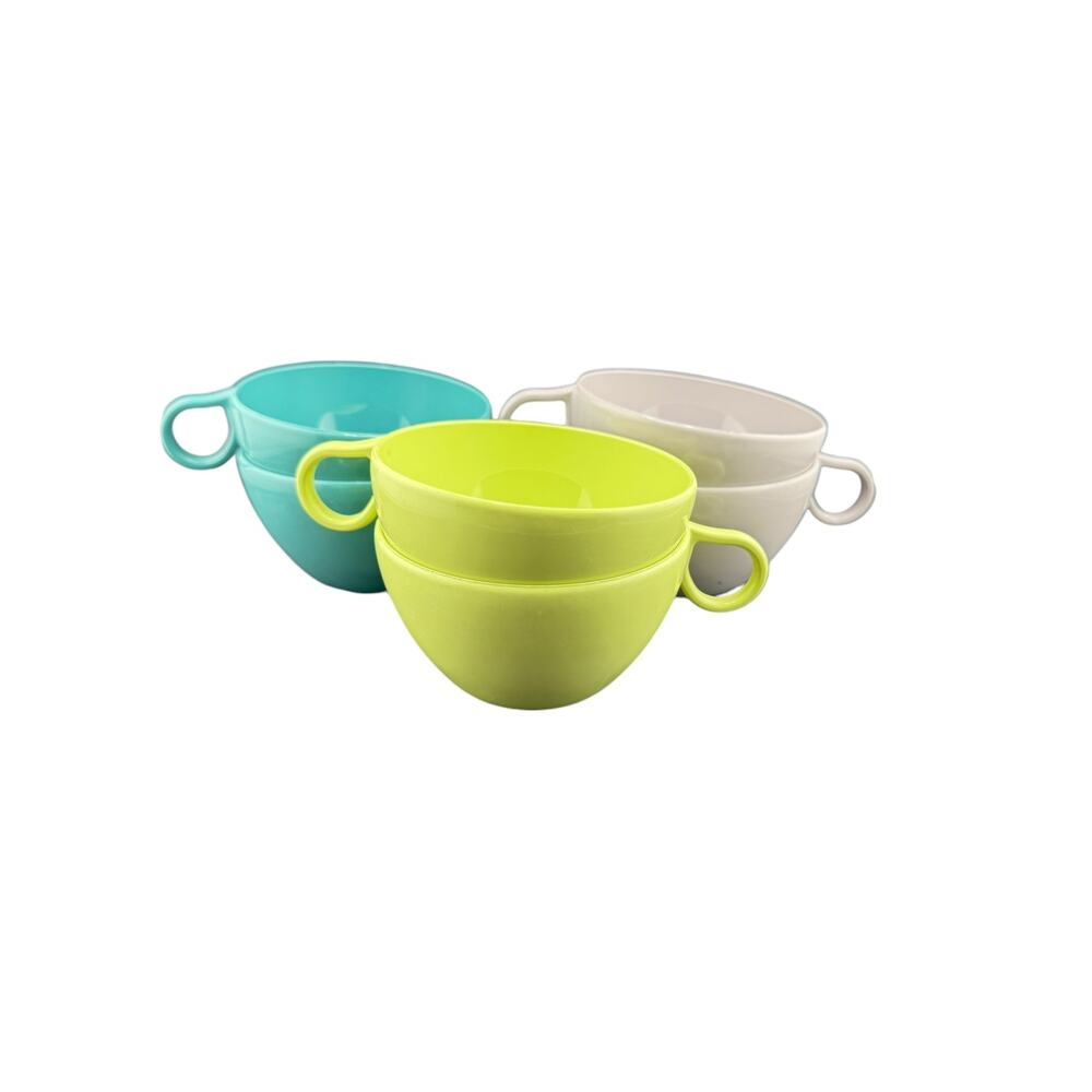Vintage 1960s MCM Shel-Glo Melamine Coffee Tea Cups Set of 6